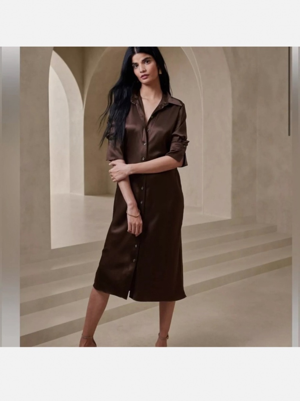 BANANA REPUBLIC Enchant Silk Shirtdress